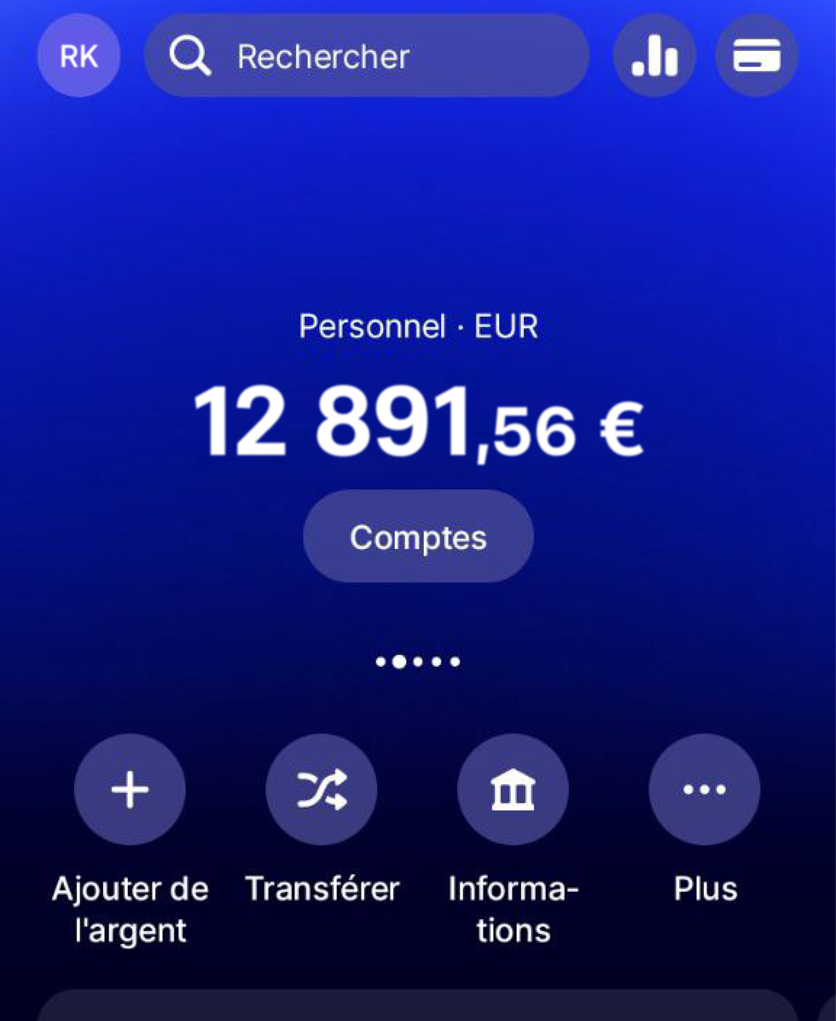 animated gif showing a digital counter rapidly increasing with glowing blue numbers, futuristic holographic interface, money symbols floating, neon blue and cyan colors, mobile app interface